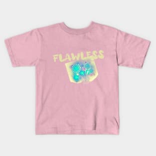 FLAWLESS (Bubble text with green fireworks) Kids T-Shirt